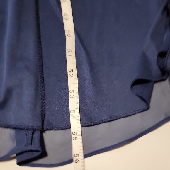 David's Bridal NWT Size 14 One-Shoulder Navy Gown - Picture 9 of 10